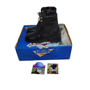 Bastien Boots Womens Sz 7 Winter Mid Calf Black Leather Pull On Round Toe